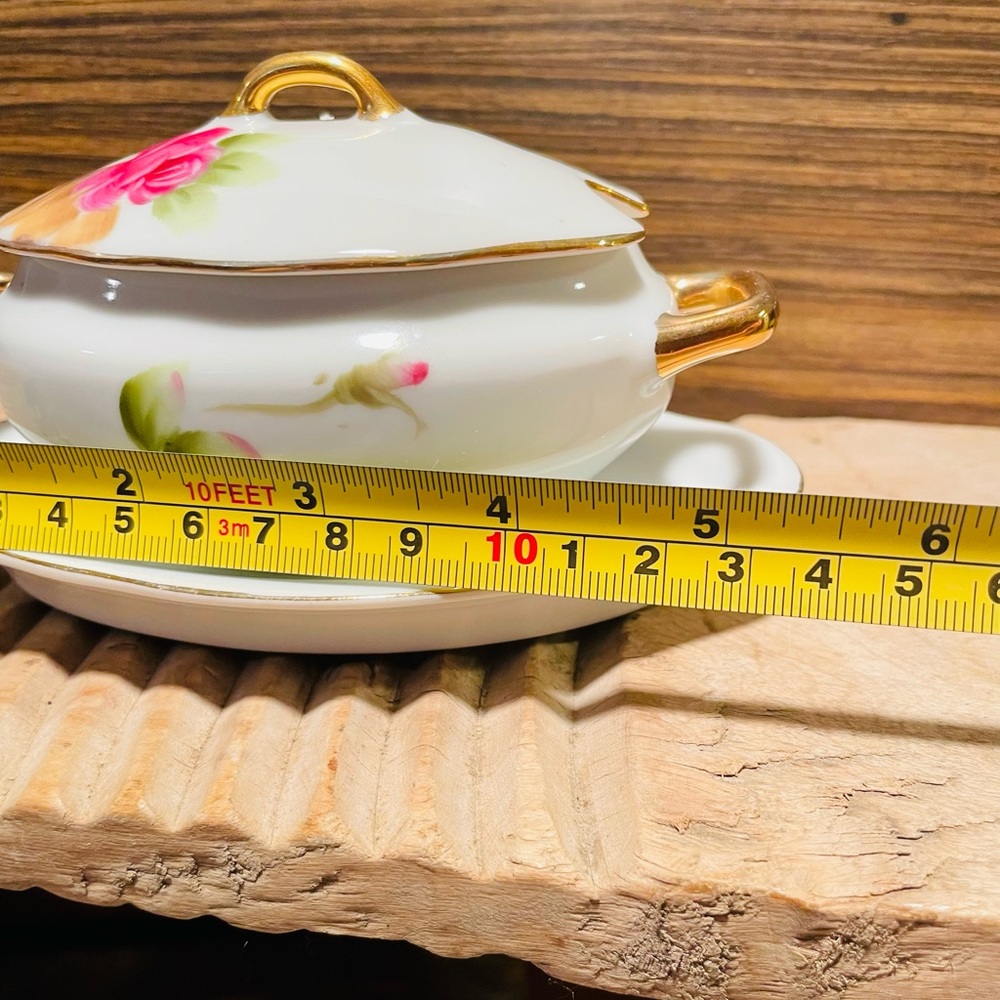 Vintage Lefton China Rose Pattern Covered Dish❤️ - Picture 8 of 12